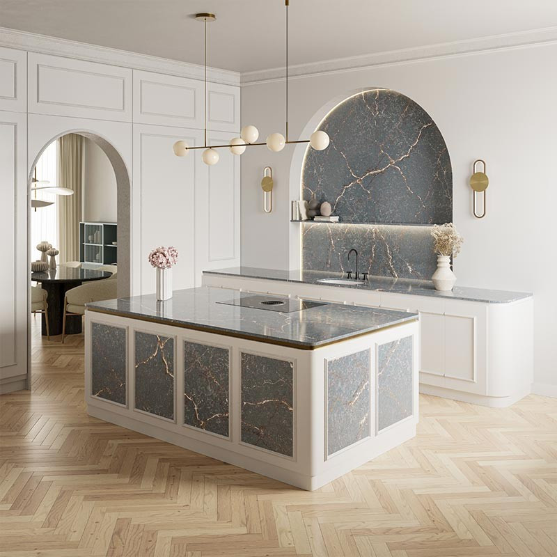 Plan de travail en Quartz Silestone® Parisien Bleu